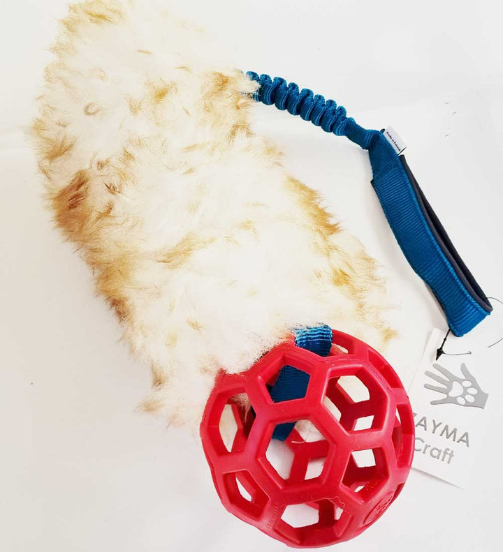HUGE Sheep Fur Medium Holee Roller bungee tug
