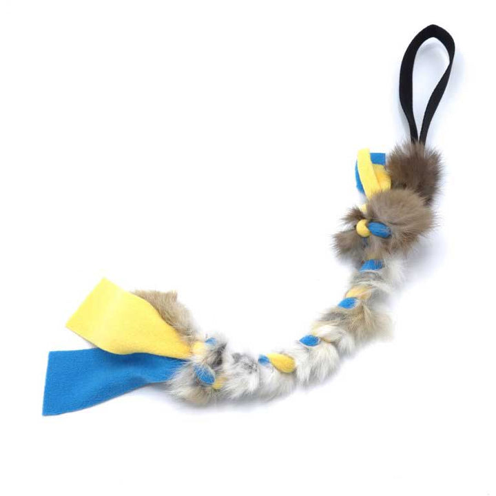 Braided Fleece and Rabbit Fur Small Tug