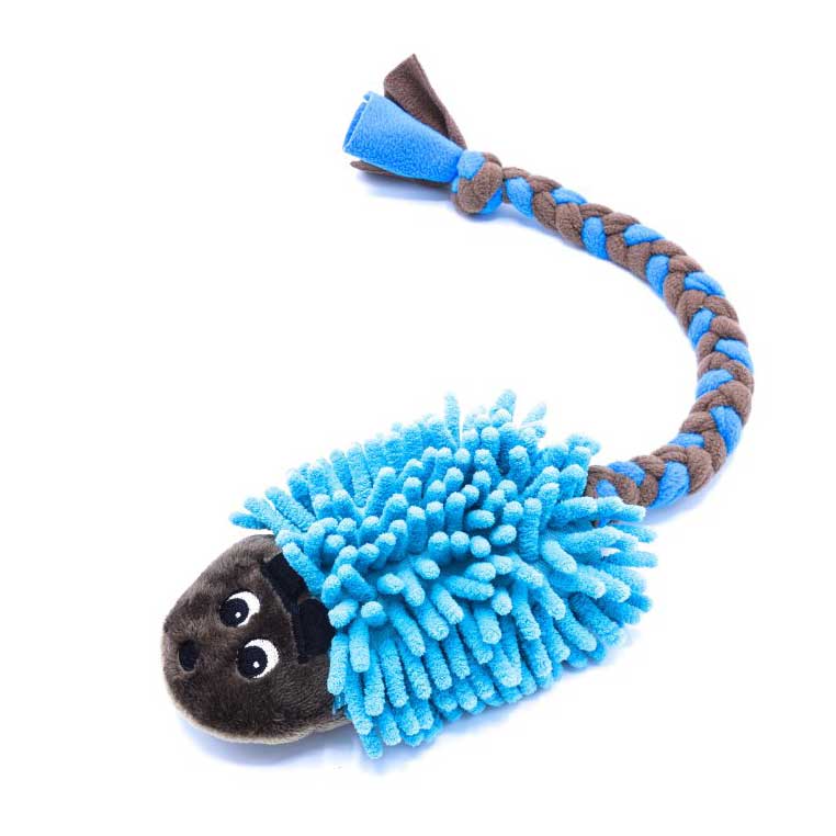 Hedgehog with Braided Fleece Tail Tug