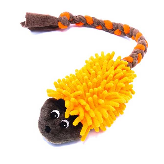 Hedgehog with Braided Fleece Tail Tug