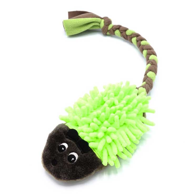 Hedgehog with Braided Fleece Tail Tug