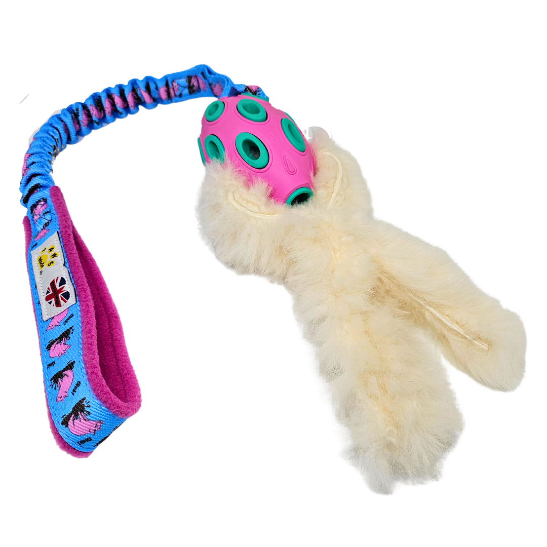 Paws Made Bungee Duratoy Rugby Ball With Sheep Tail