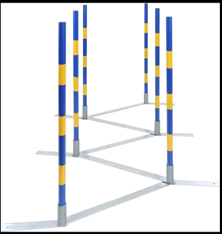 Channel weaves 12 pole metal base – Game on Dogs1