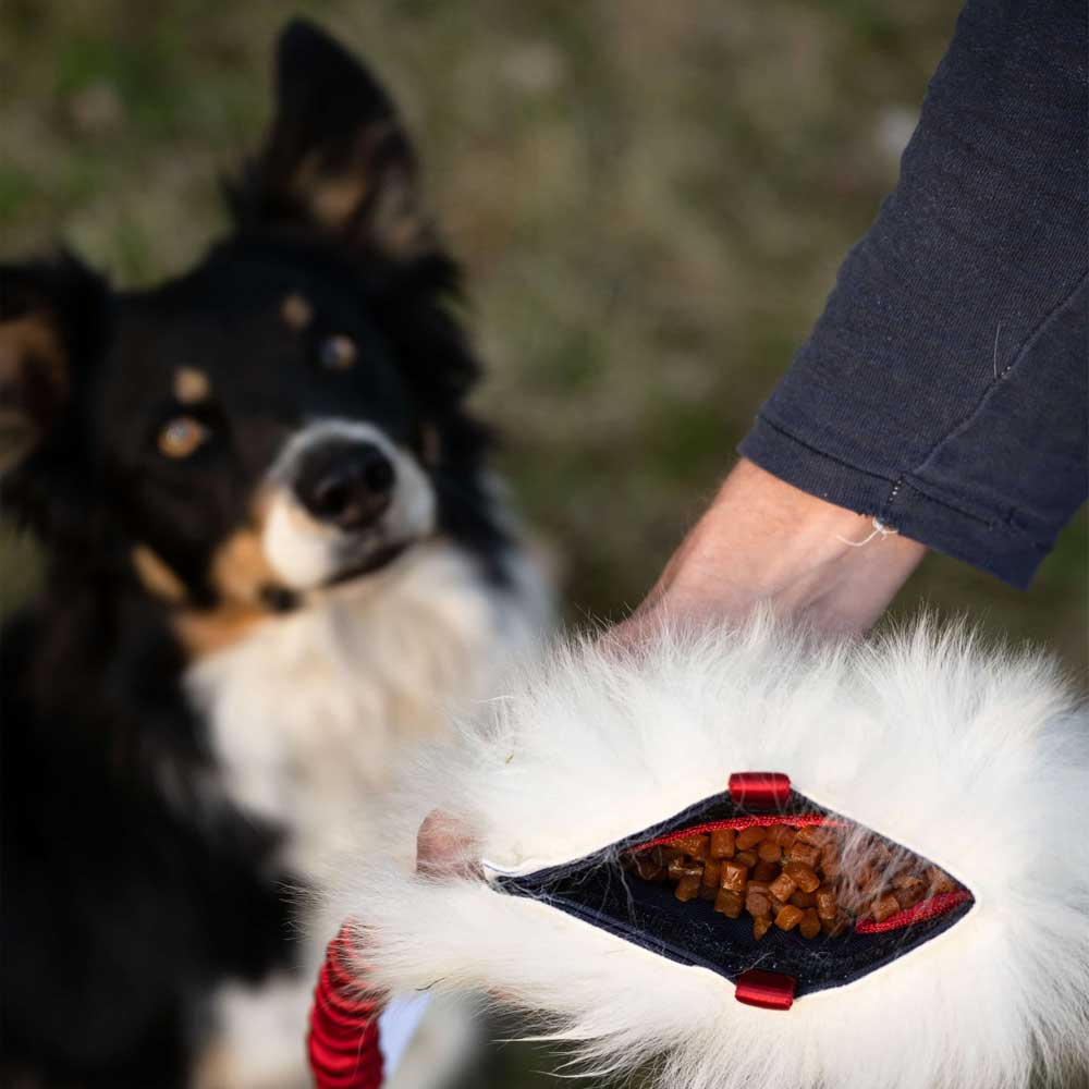Sheepskin Bungee Treat Pouch