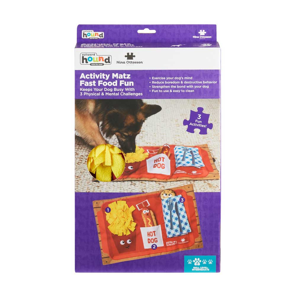 Nina Ottosson Interactive Snuffle Activity Puzzle Mat for Dogs - Fast Food