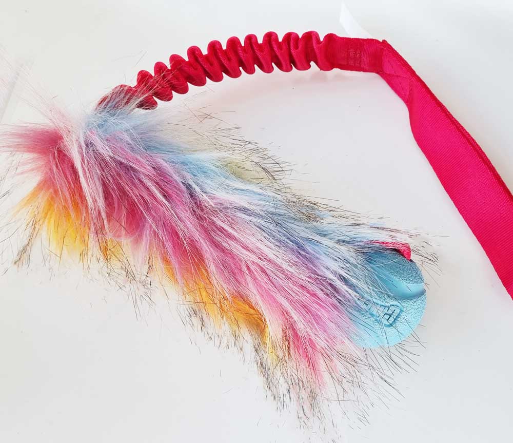 Faux Fur Bungee Tug with Chuckit
