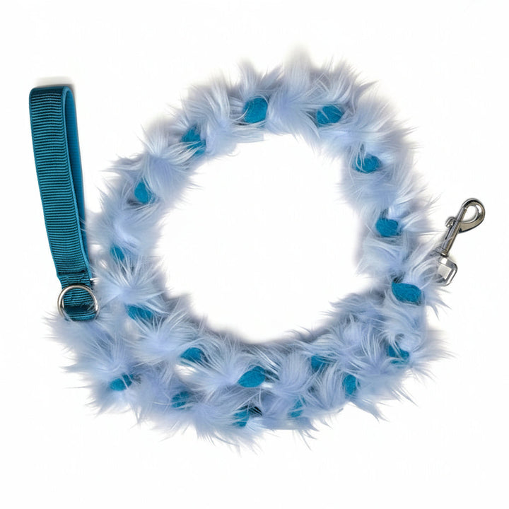 Braided Faux fur and Fleece Snap leash