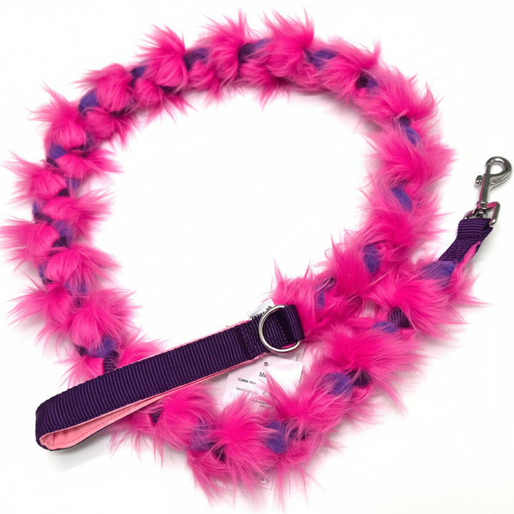 Braided Faux fur and Fleece Snap leash