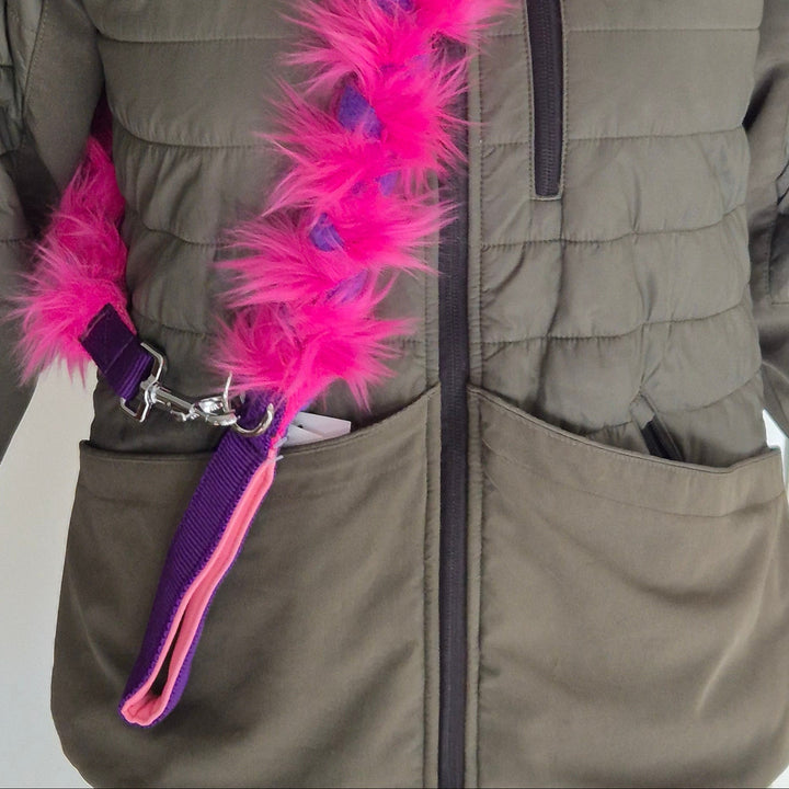 Braided Faux fur and Fleece Snap leash