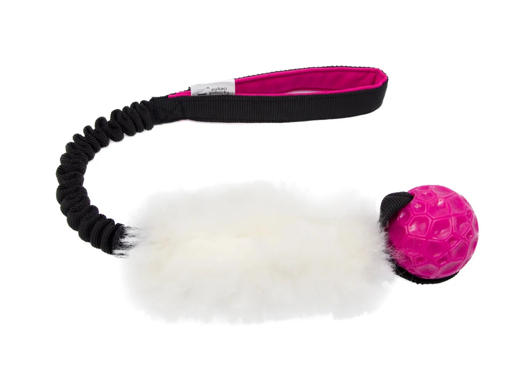 Geo ball with Sheep fur bungee tug