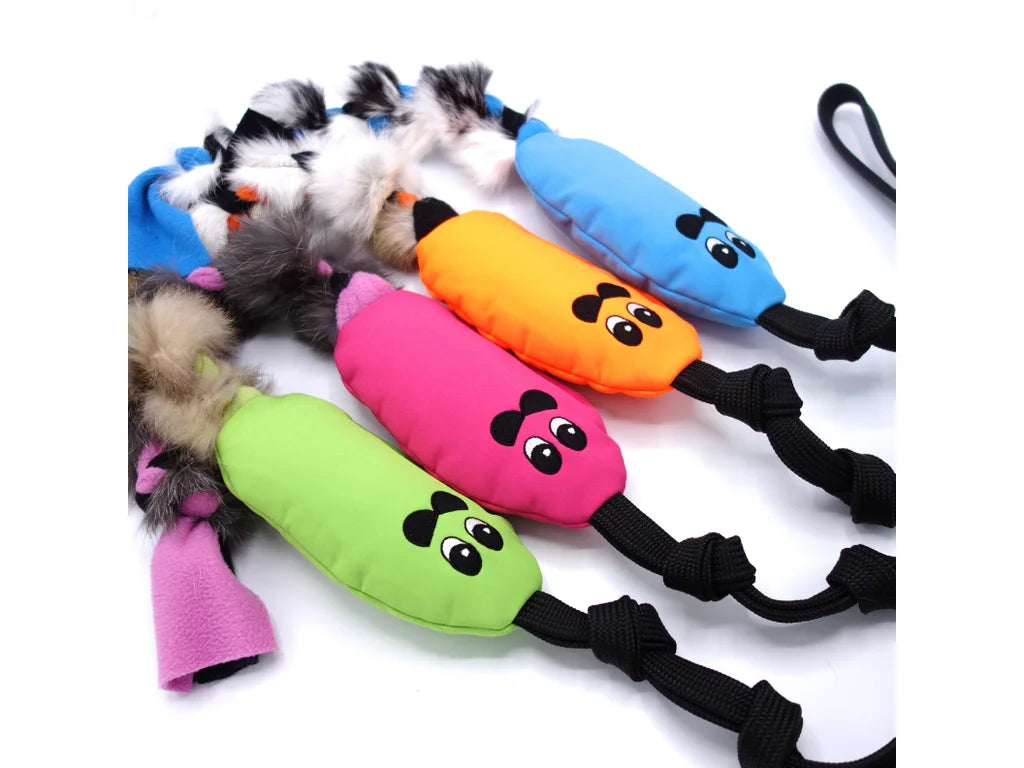 Squeaky Rat with Braided Rabbit and Fleece Tug