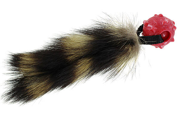 Raccoon Tail with Amazing Squeaker Knobble Ball