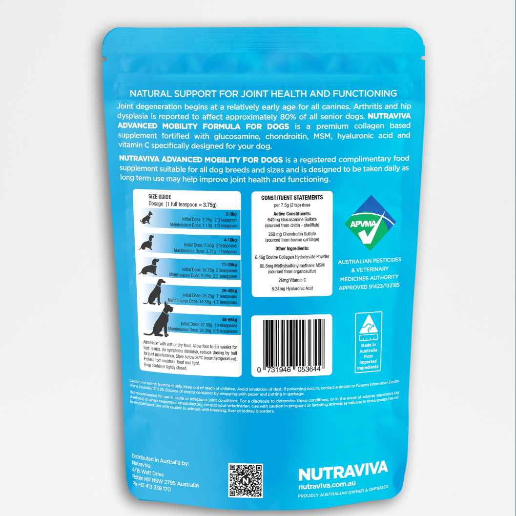 Nutraviva Advanced Mobility Formula for Dogs