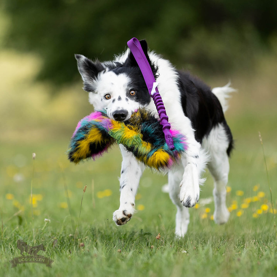 Large Faux Fur crinkle bungee tug