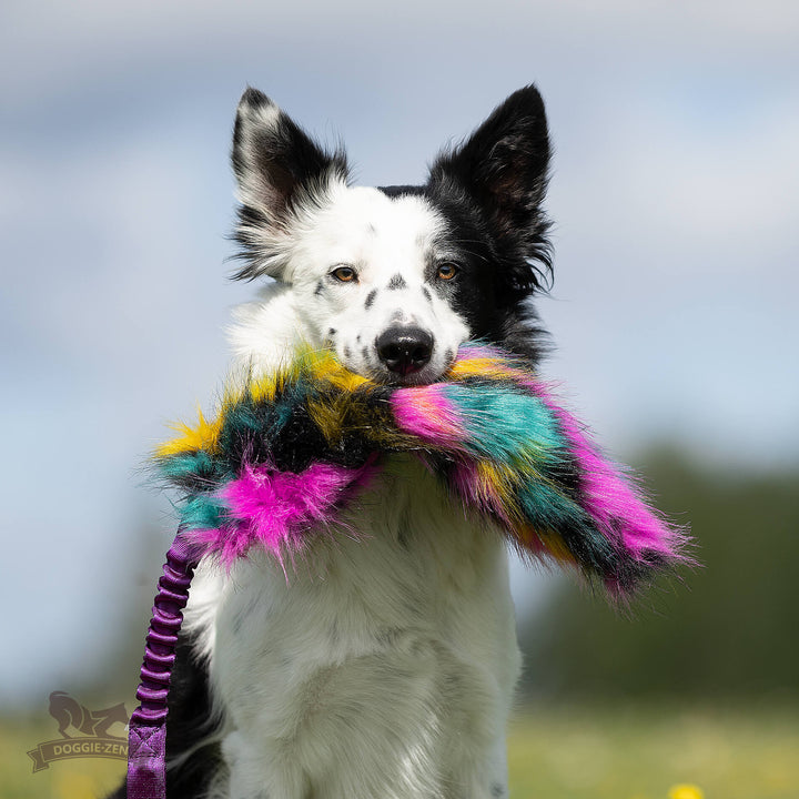 Large Faux Fur crinkle bungee tug