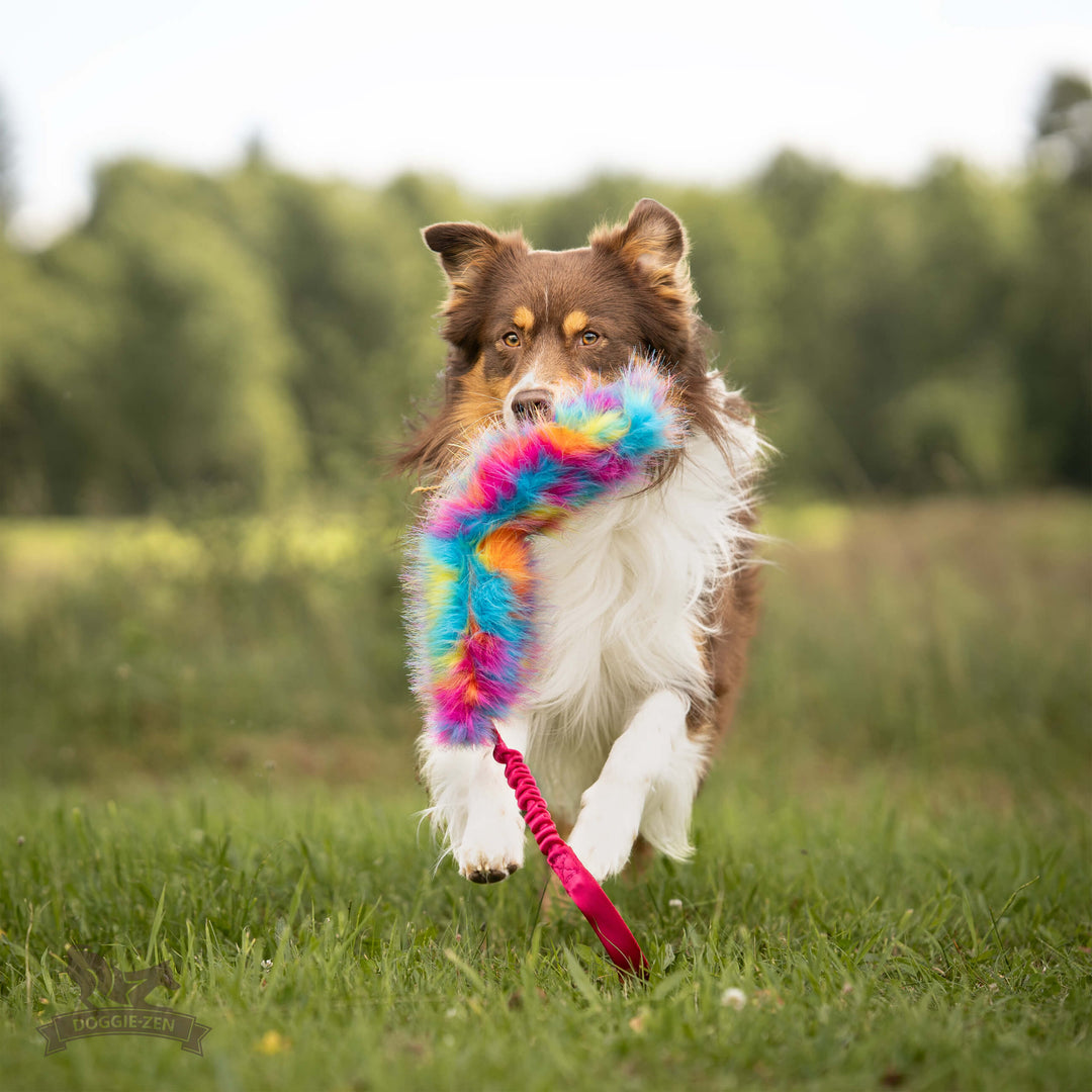 Large Faux Fur crinkle bungee tug
