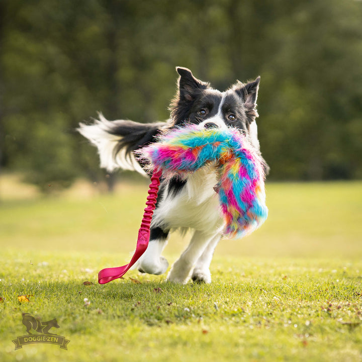 Large Faux Fur crinkle bungee tug