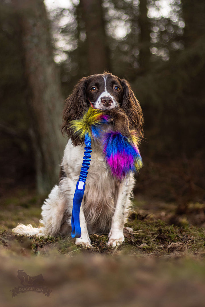 Tricolor Fur Bungee Tug