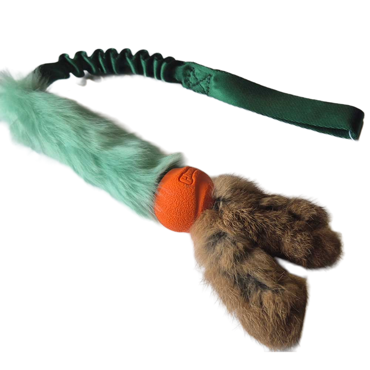 Faux Fur with Chuckit & Rabbit Tails Bungee tug