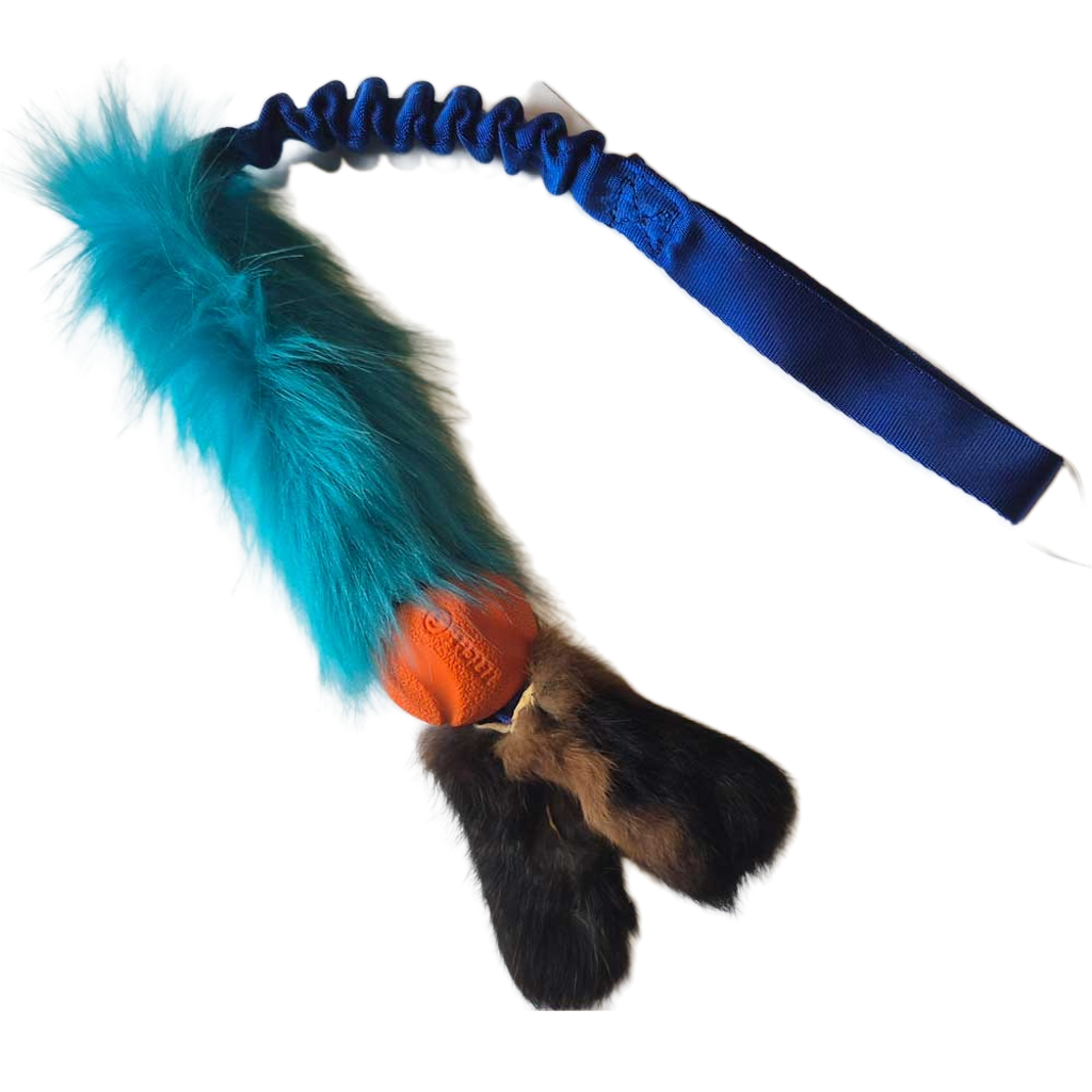 Faux Fur with Chuckit & Rabbit Tails Bungee tug