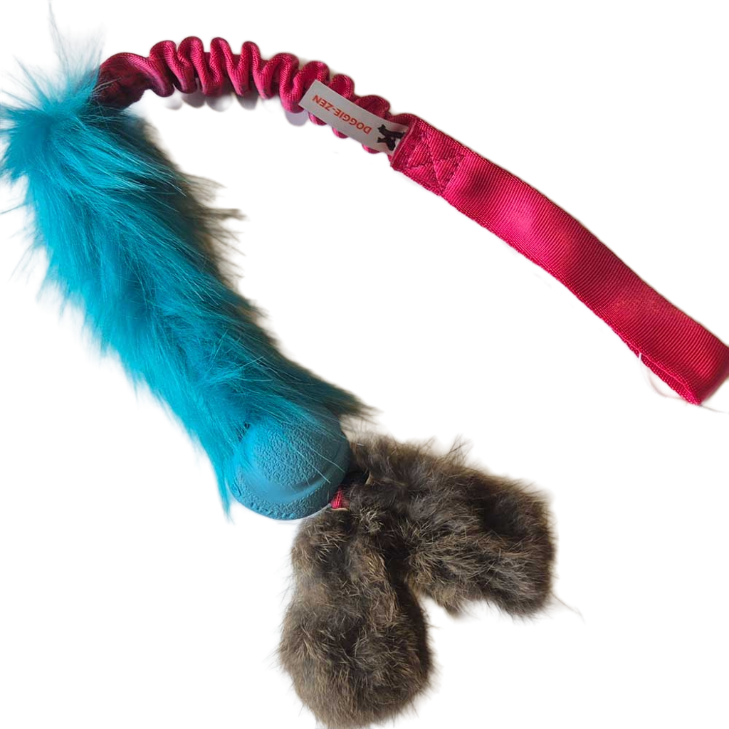 Faux Fur with Chuckit & Rabbit Tails Bungee tug