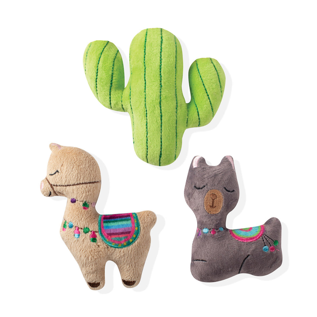 Fringe Studio Llama Cactus 3-Piece Small Dog Toy Set