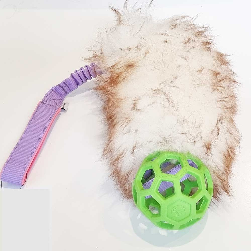 Sheep Fur bungee with Small Holee Roller tug